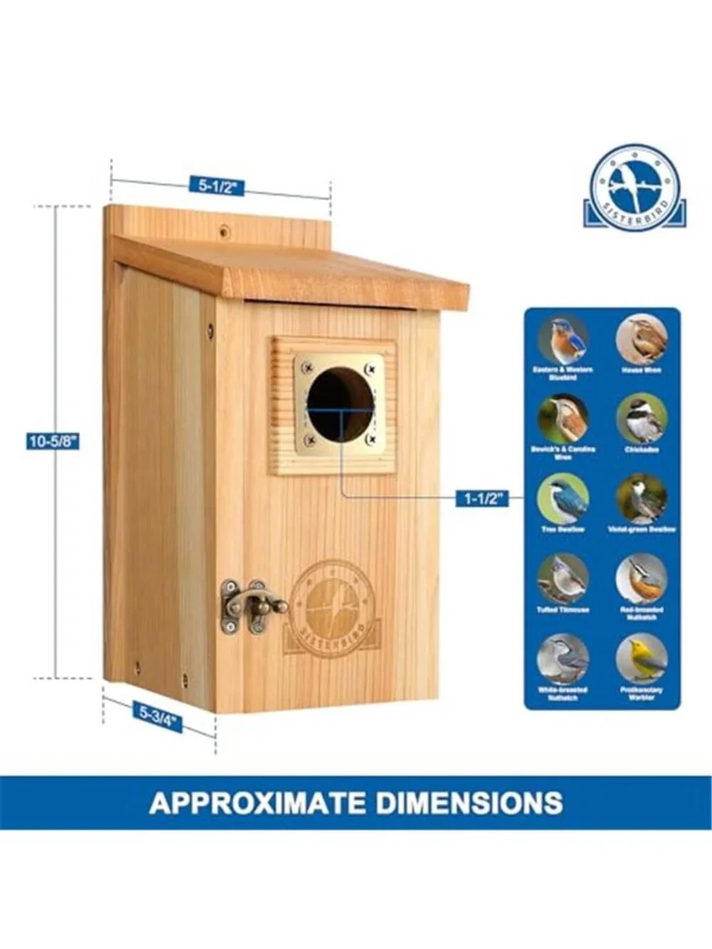 2 Pack Bird Houses for Outside Clearance with Copper Guard, Cedar Bird House